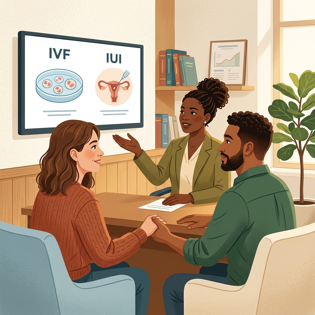 Couple consulting a specialist